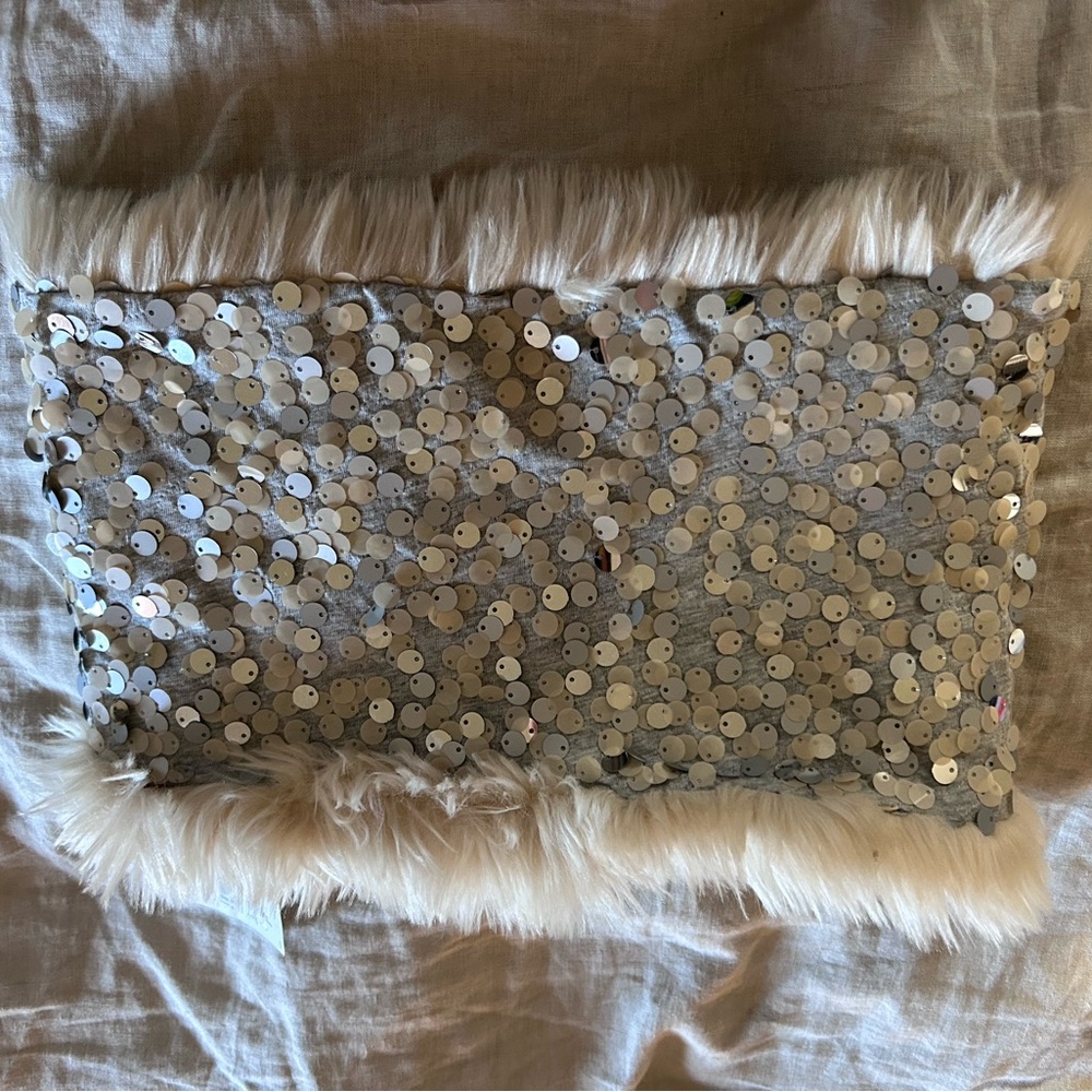 LOFT Cream Faux Fur Cowl Style Scarf